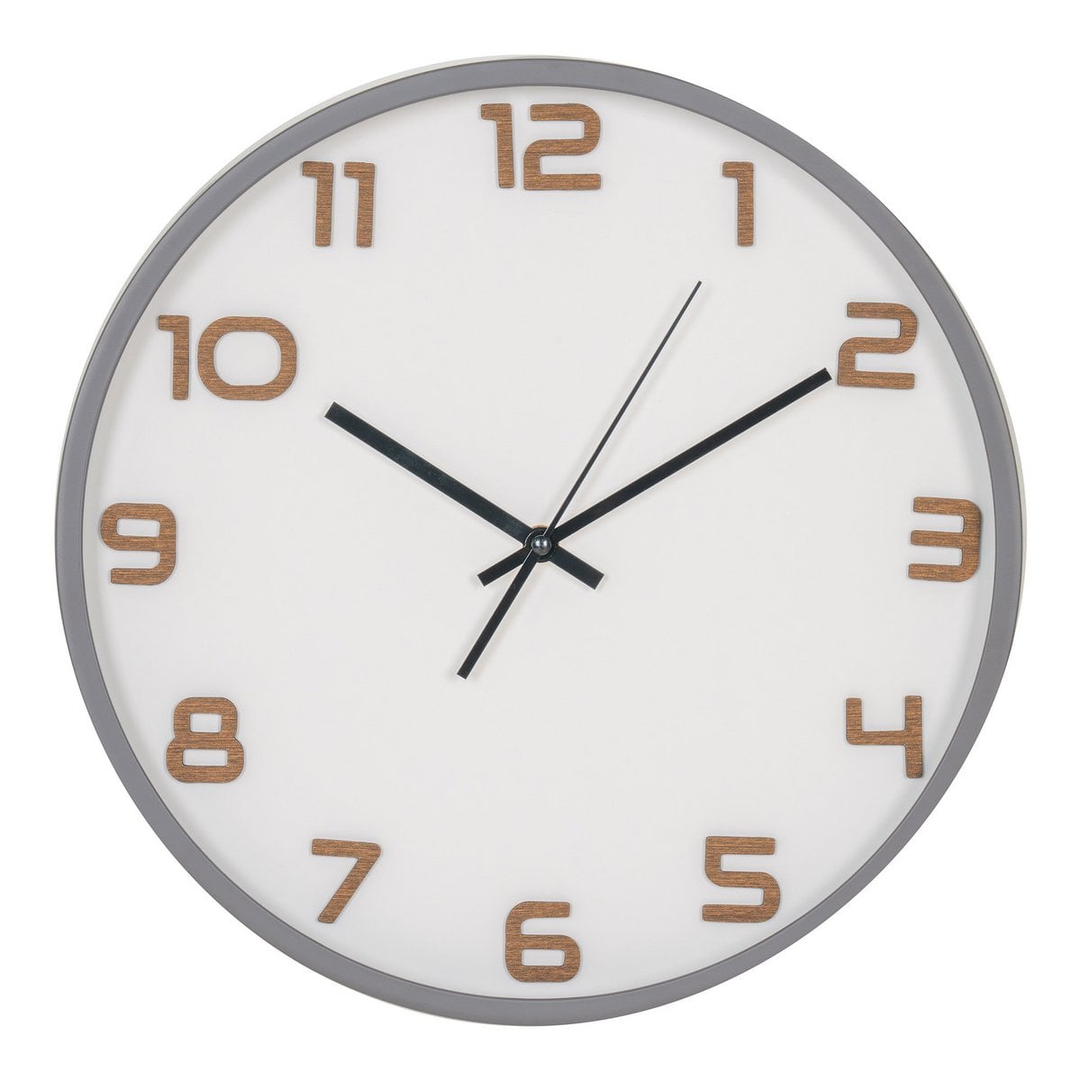 Greenwich Wanduhr - Grau, Glas, Kunststoff, Ø35cm