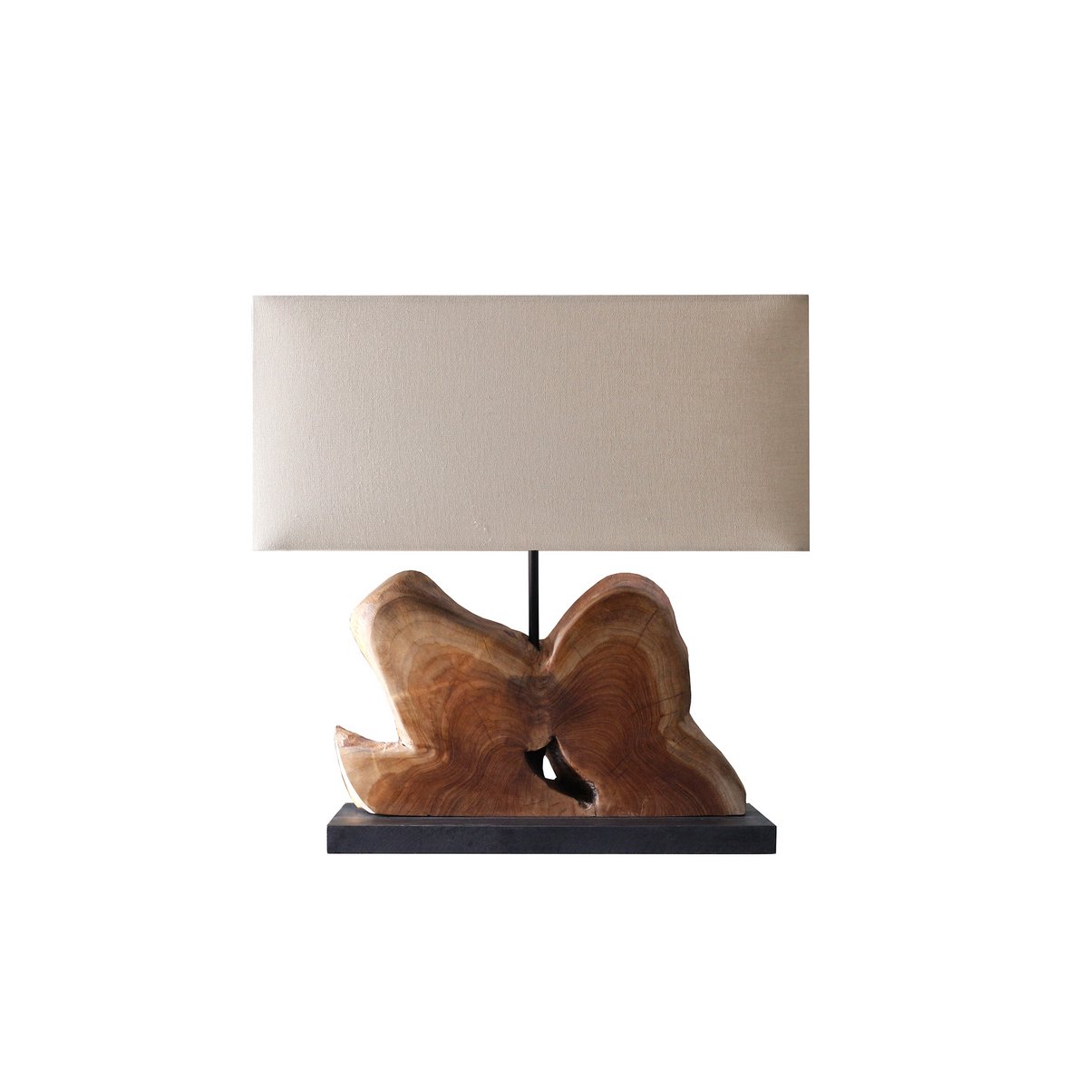 Tischleuchte Treibholz/Leinen Natur 50 cm