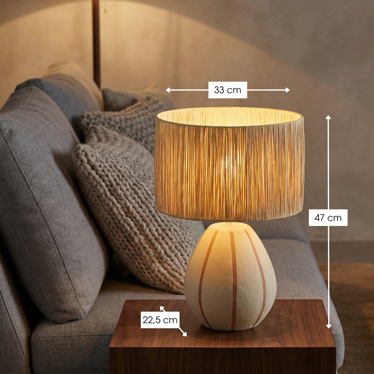 Denton Beige Tischlampe