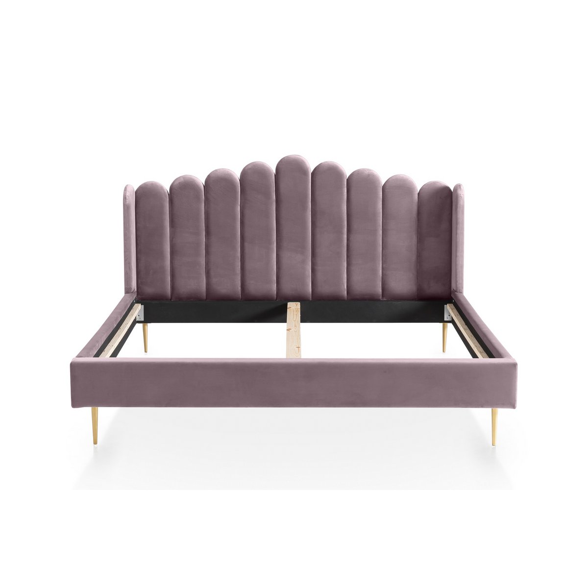 Velvet shell bed 140x200 cm