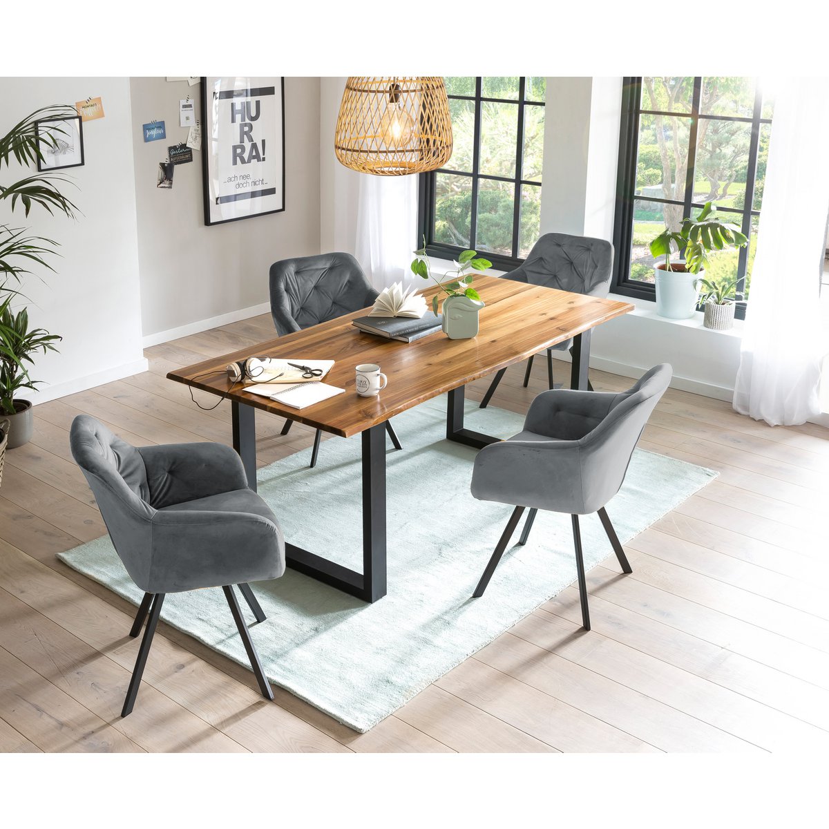 Dining group 5 pieces 160x85 cm