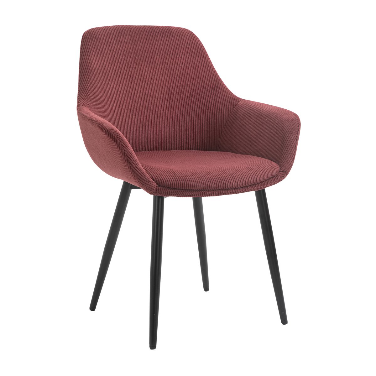 Corduroy armchair set of 2, berry