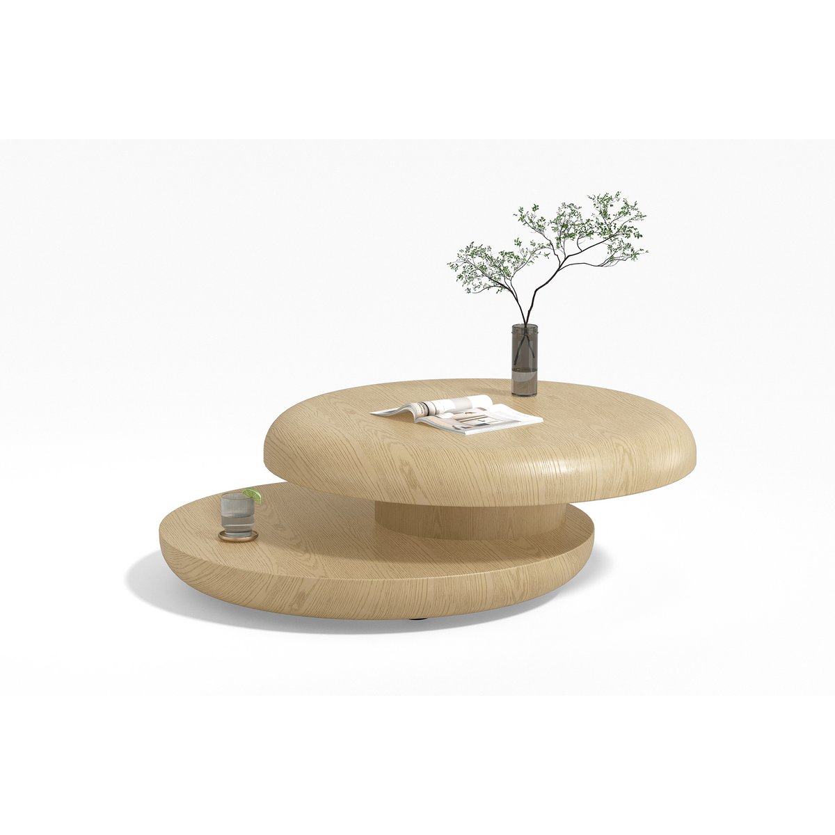 Coffee table Ø 90 cm rotatable nature
