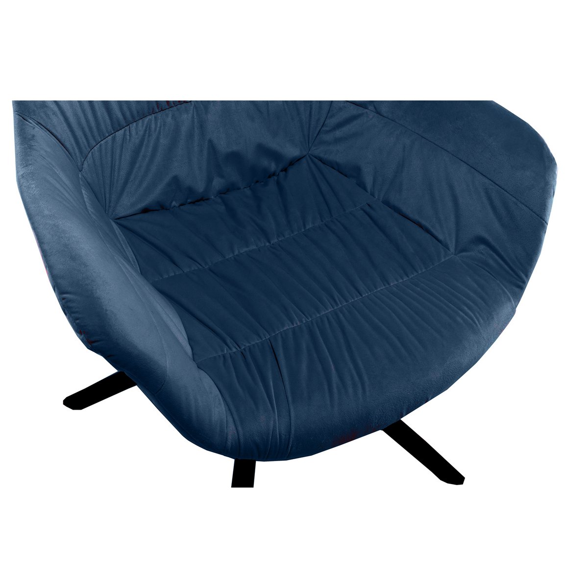 Armchair with honeycomb quilting in velvet blue