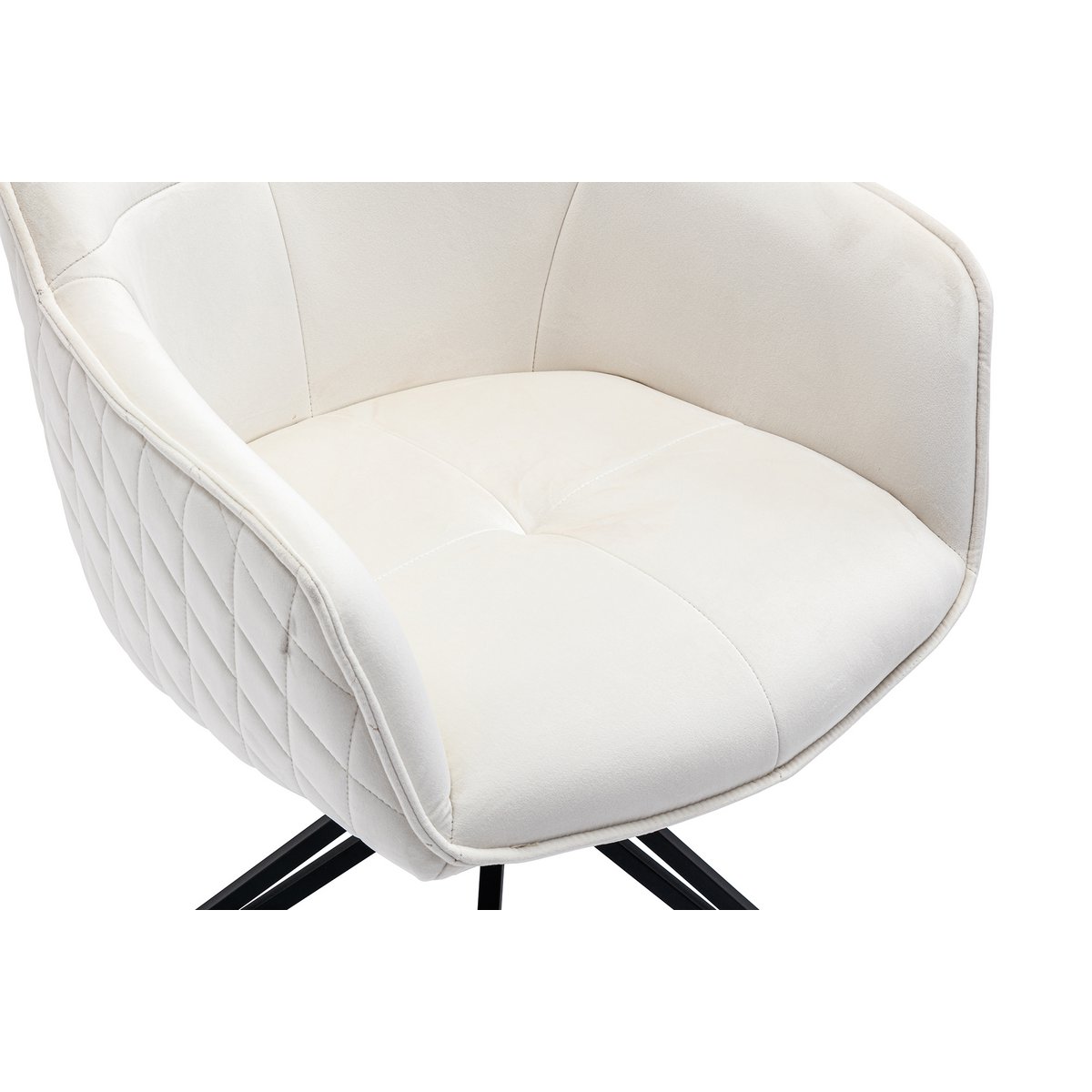 Armchair with honeycomb quilting beige