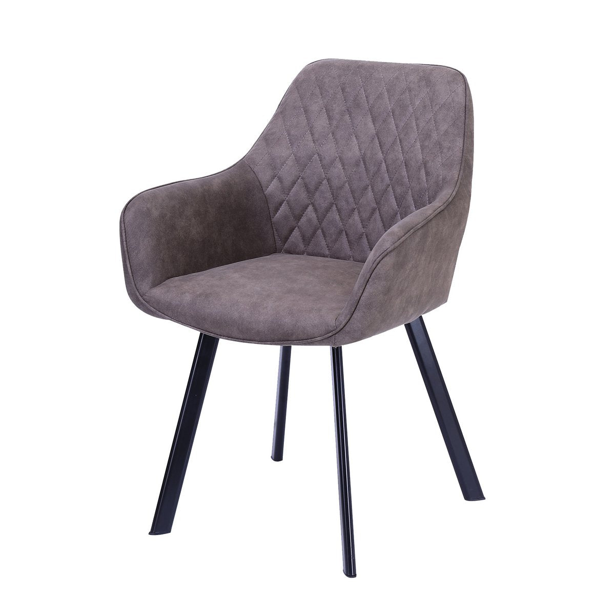 Set of 2 armchairs in taupe microfibre