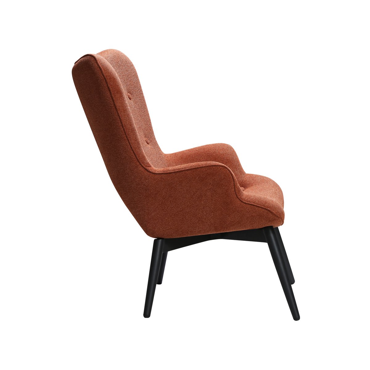 Armchair in copper textured fabric