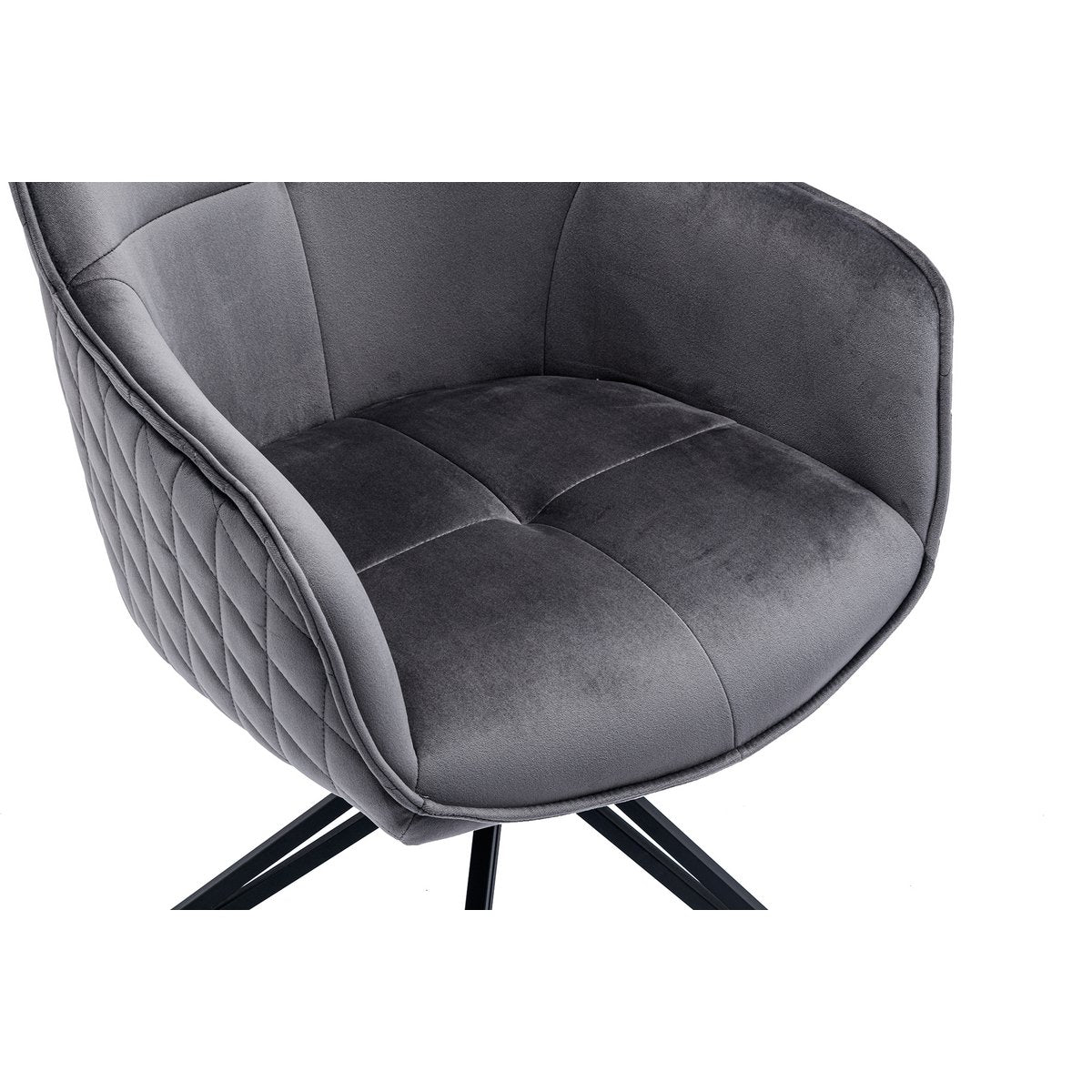Armchair with honeycomb quilting gray