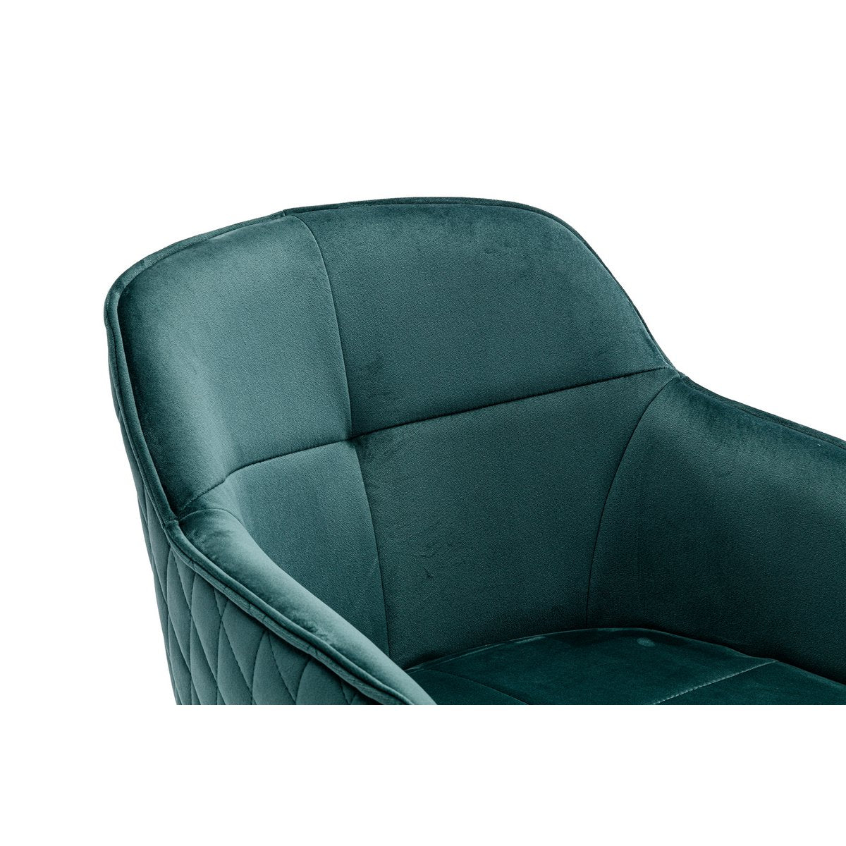 Armchair with honeycomb quilting green