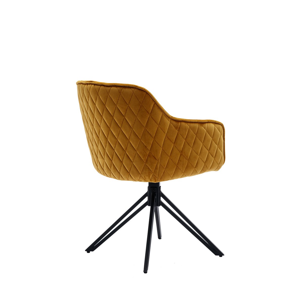Armchair with yellow honeycomb quilting
