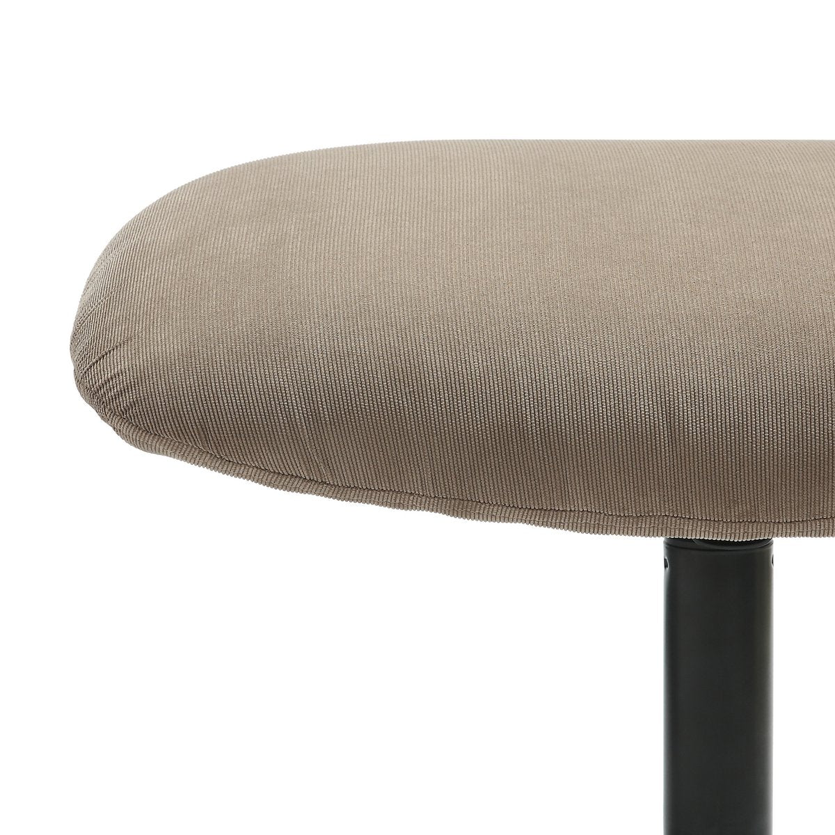 Armchair and stool corduroy look brown