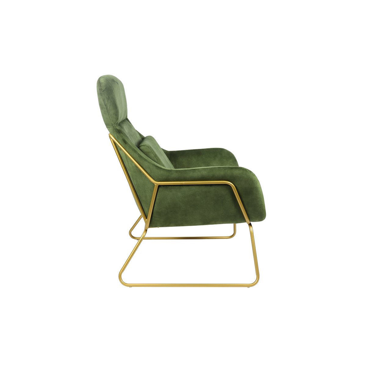 Velvet velor relax armchair green