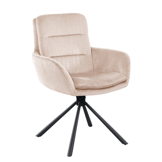 Armlehnstuhl in Cord-Optik Beige