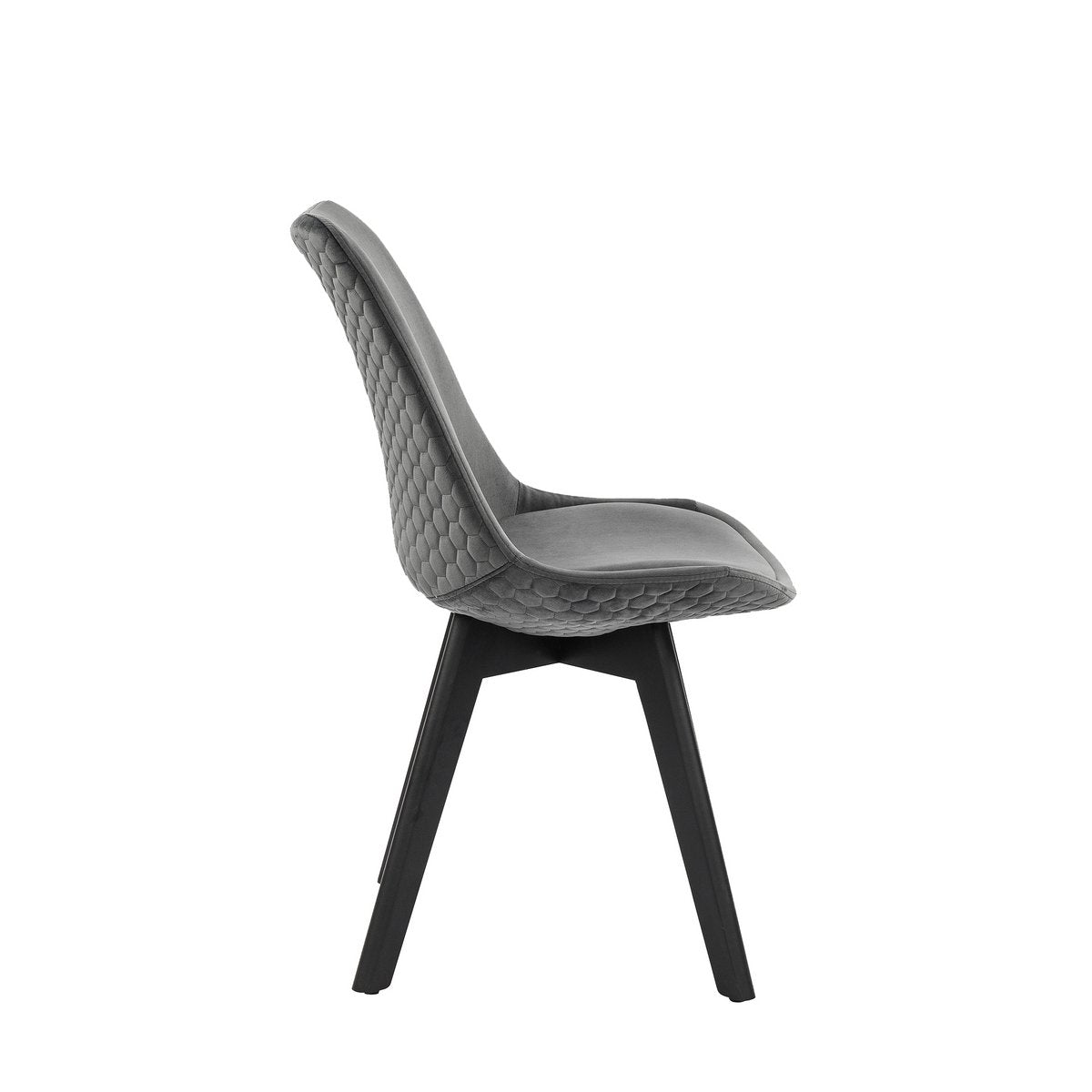 Dining room chair set of 2 gray velvet