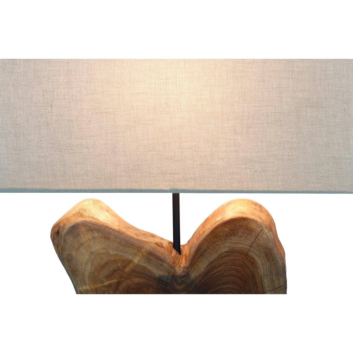 Tischleuchte Treibholz/Leinen Natur 50 cm