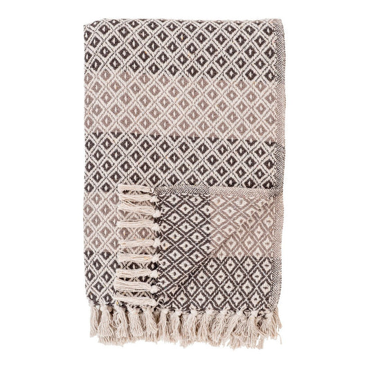 Alanya Plaid - Plaid, braun/beige/weiß, Baumwolle, Polyester, 130x180 cm