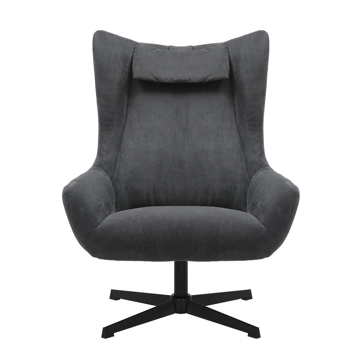 Sessel und Hocker Cordoptik Grau