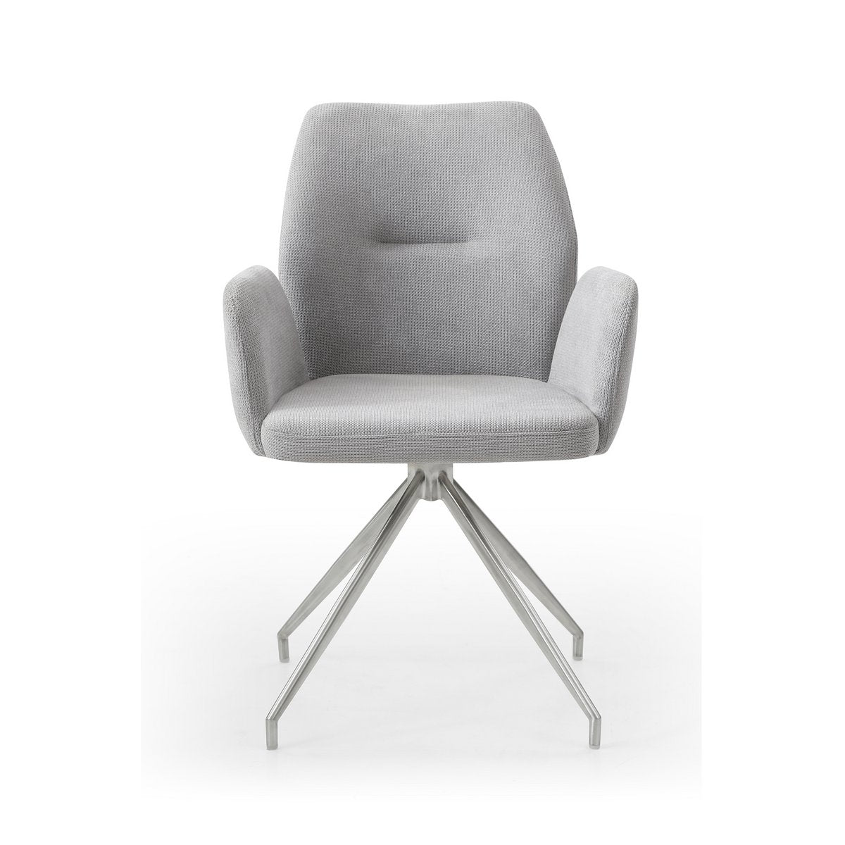 Armchair with 180° rotation function light gray, seat with pocket spring core