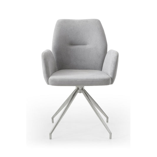 Armchair with 180° rotation function light gray, seat with pocket spring core