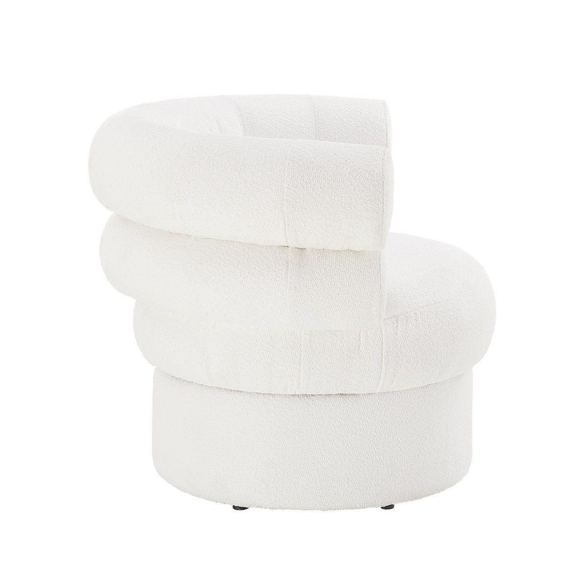 Armchair boucle fabric white