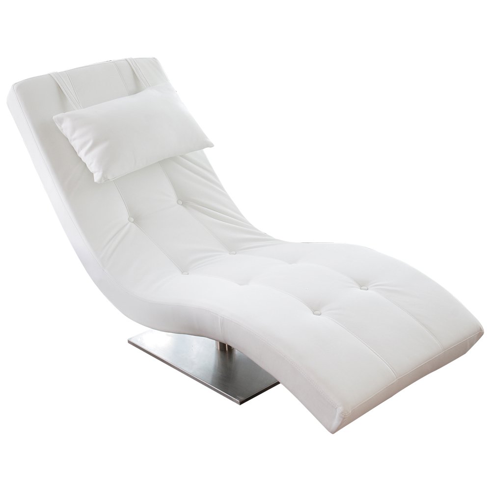 Relaxation lounger white imitation leather look