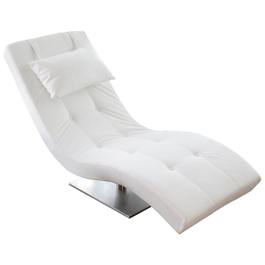 Relaxation lounger white imitation leather look