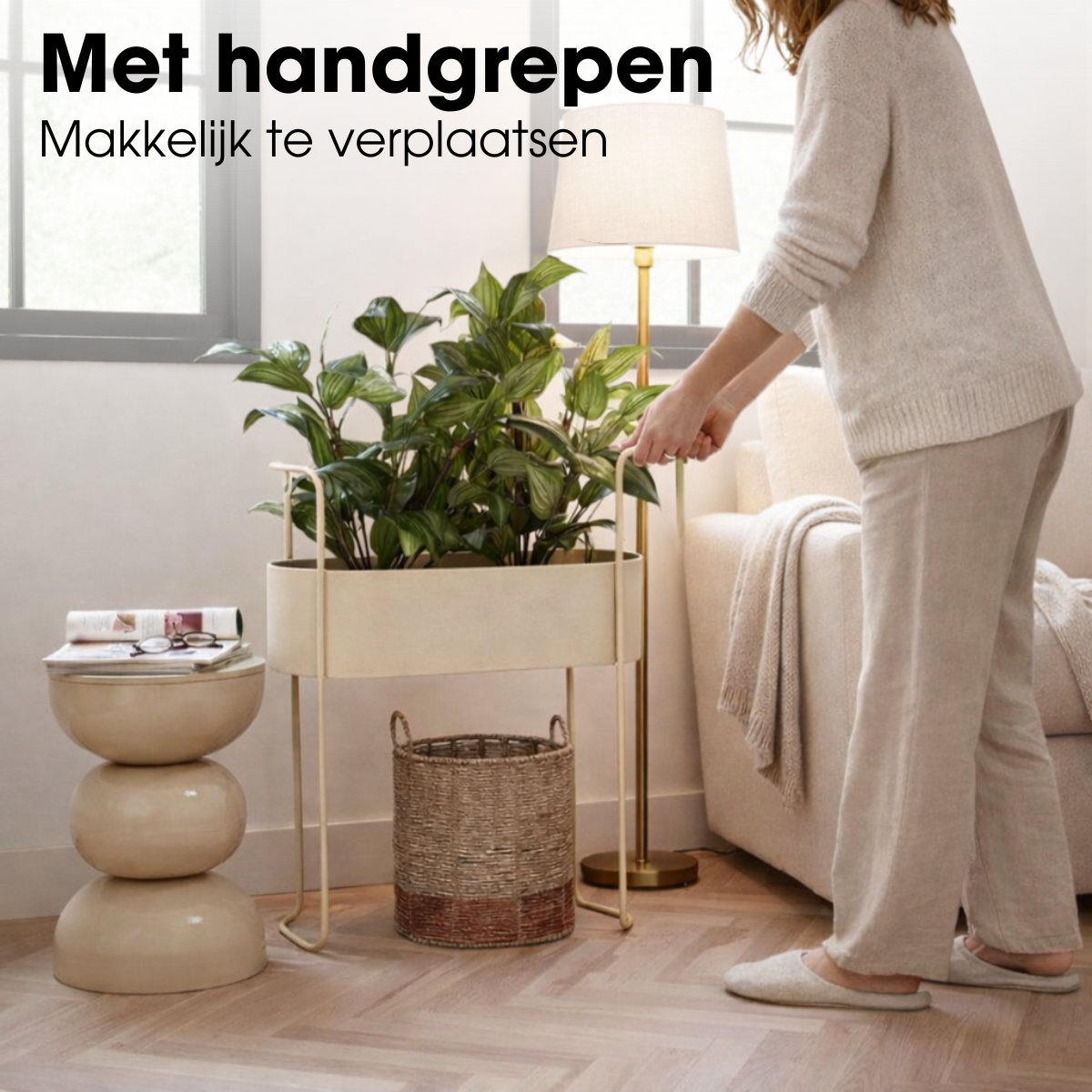 Blumentopf innen Moritz Beige