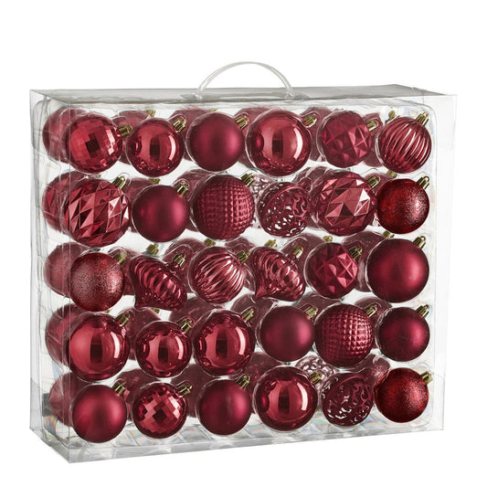 Weihnachtskugel-Set Unzerbrechliche Kugeln Dunkelrot