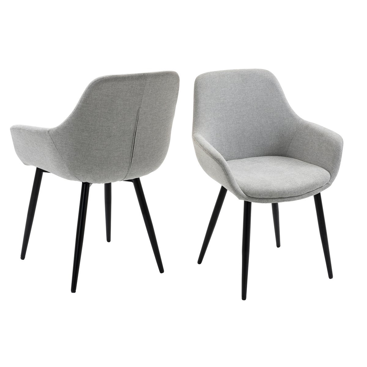 Set of 2 armchairs light grey