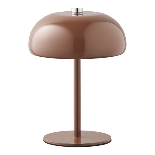 Margate Tischleuchte, Metall, wiederaufladbar, braun, ø13 cm