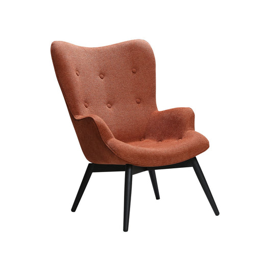 Armchair in copper textured fabric