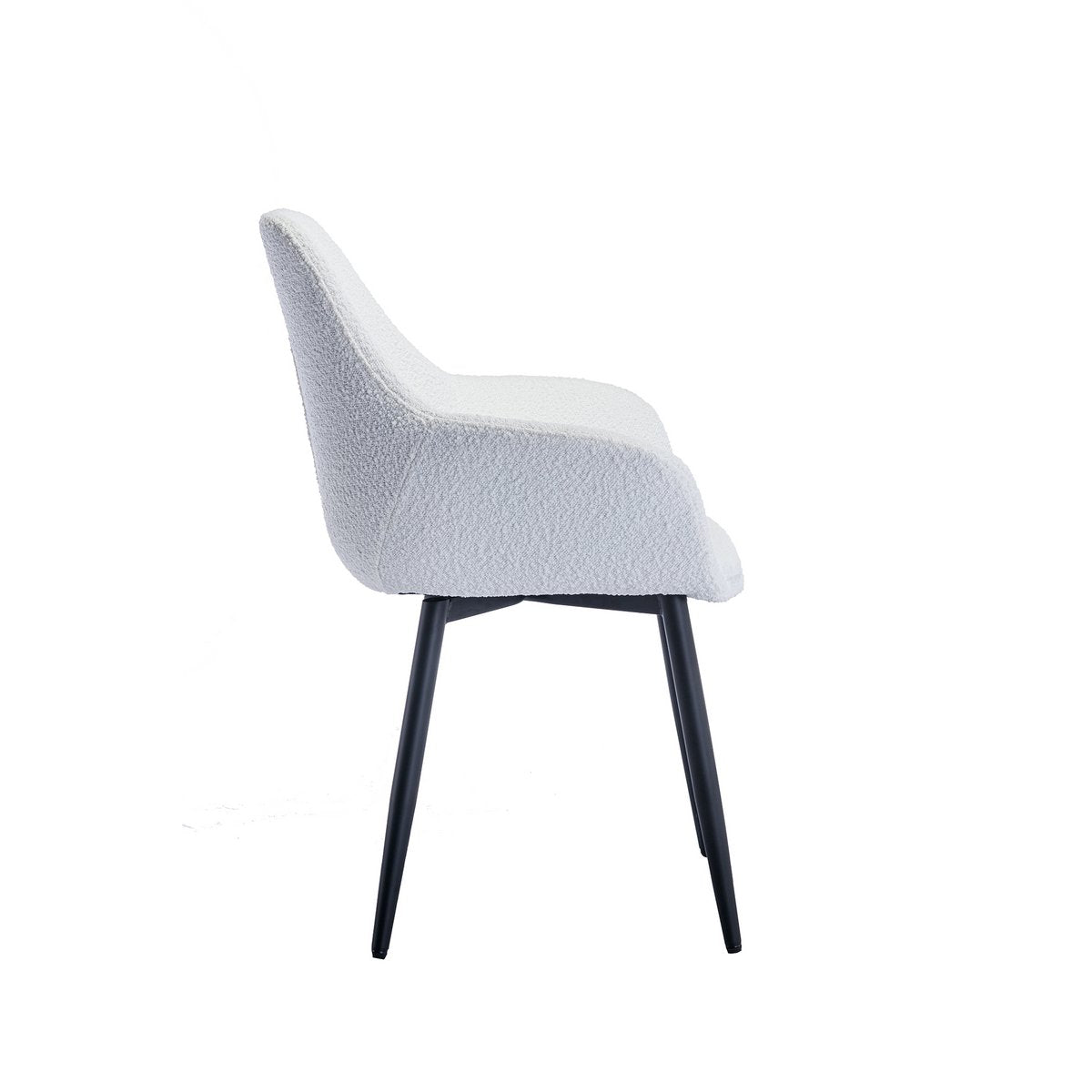 Armchair Bouclé fabric white set of 2
