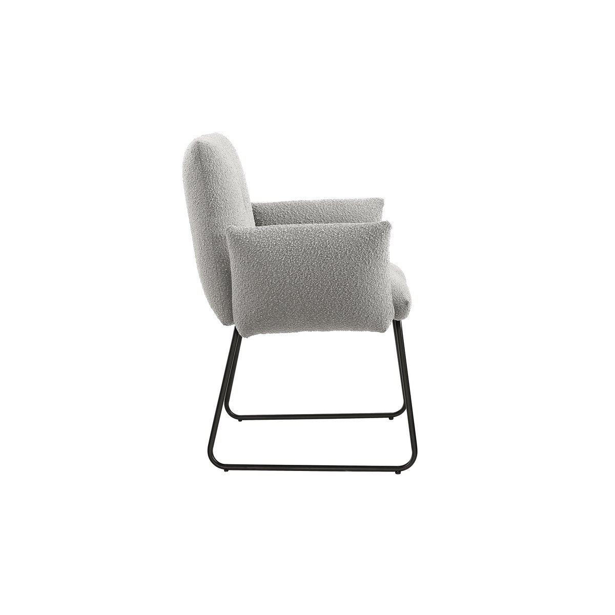 Armchair Bouclé fabric light gray