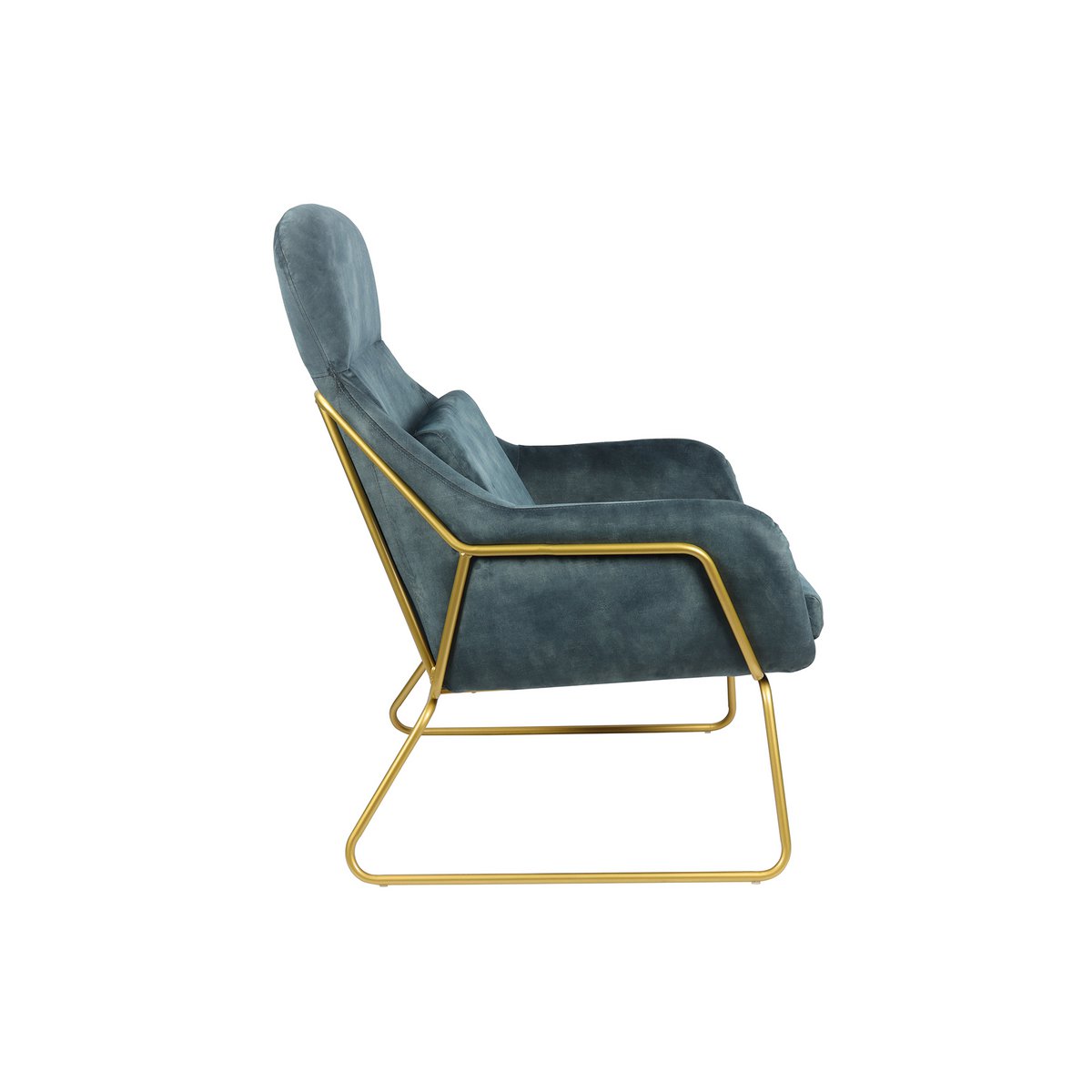 Relax armchair made of velvet velor blue