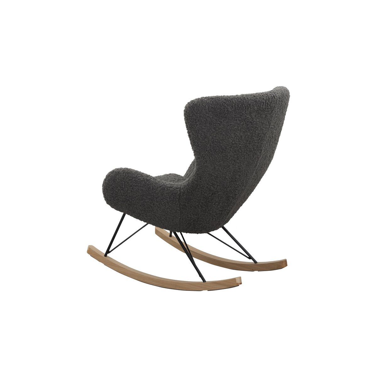 Rocking chair teddy fur dark gray