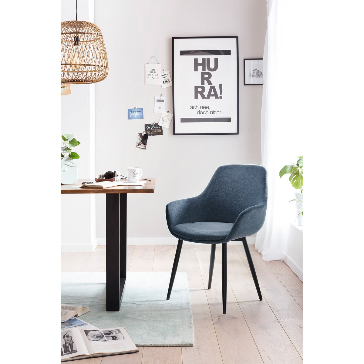 Set of 2 armchairs dark blue