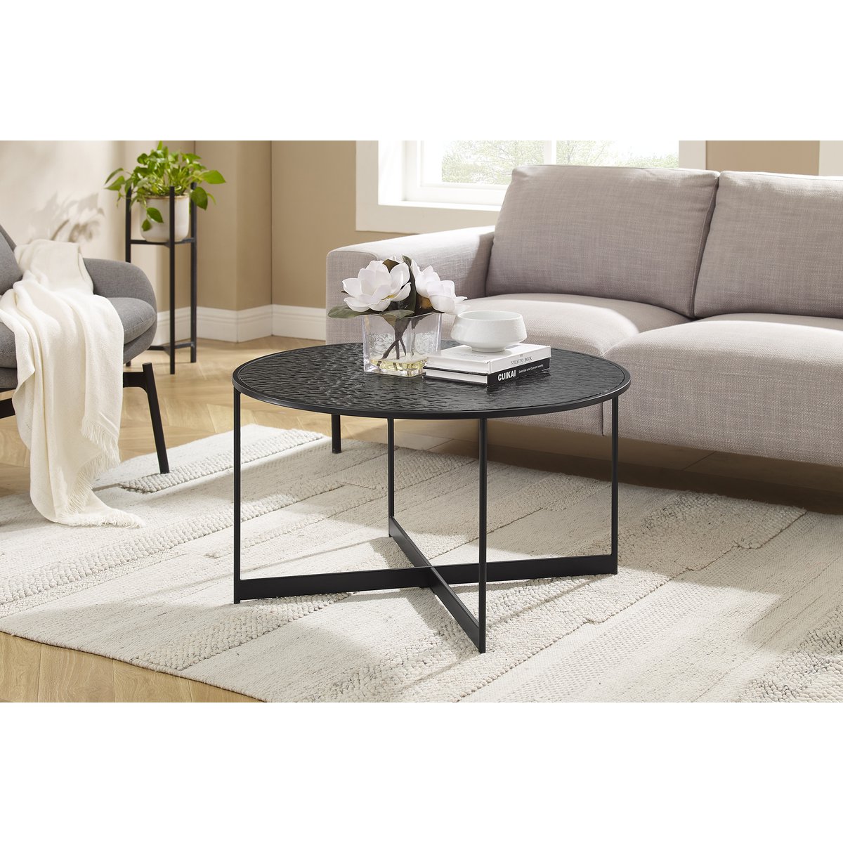 Coffee table Ø 80 cm black