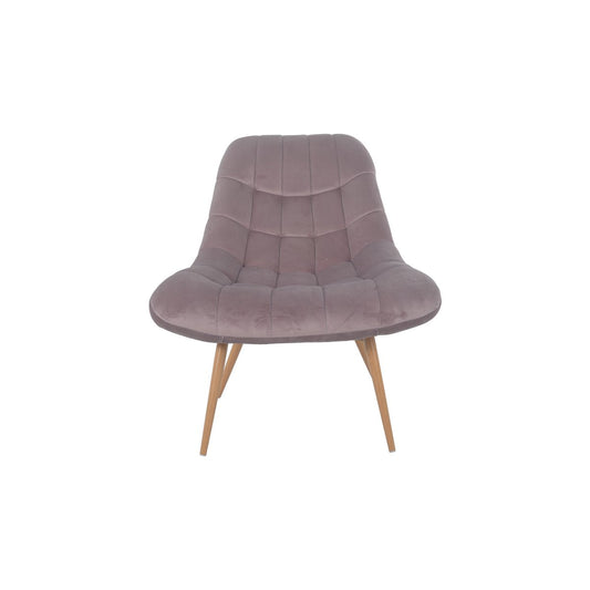 Armchair XXL velvet pink metal wood look