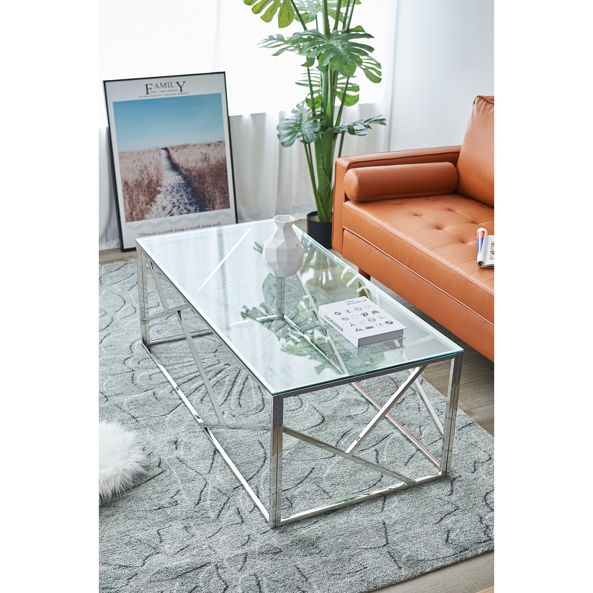 Couchtisch Silber 120x60 cm