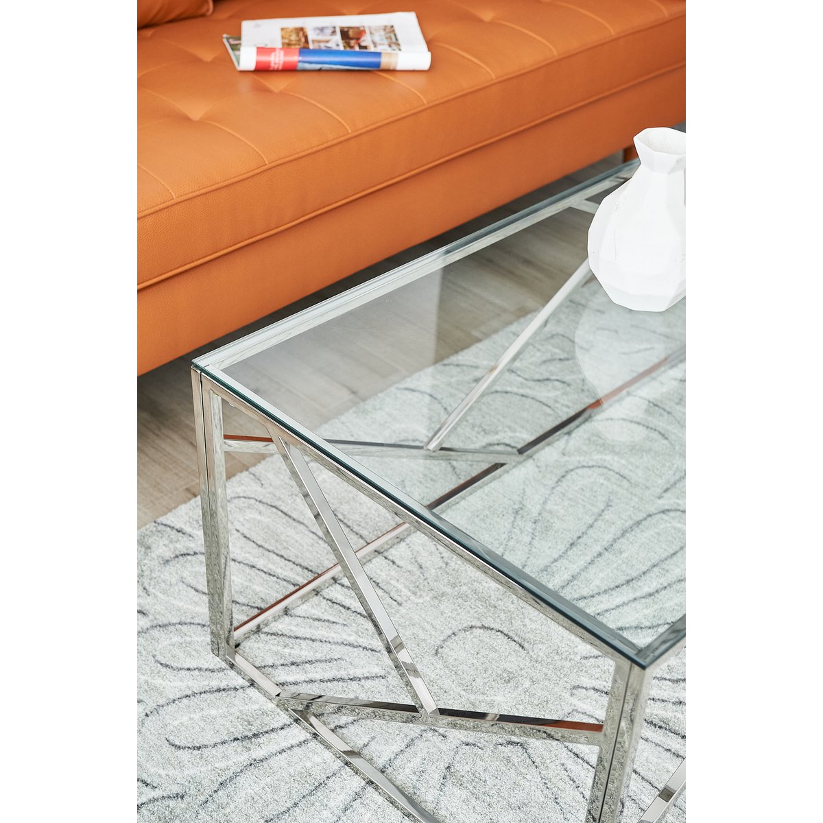 Couchtisch Silber 120x60 cm