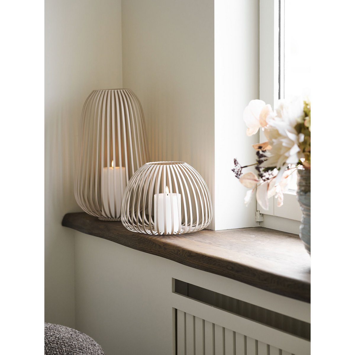 Stoense Laterne, Metall, beige, ø25x19 cm