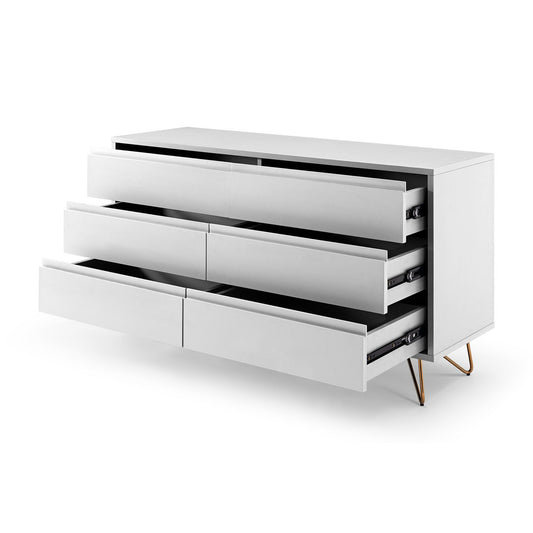 Chest of drawers wide with 6 drawers