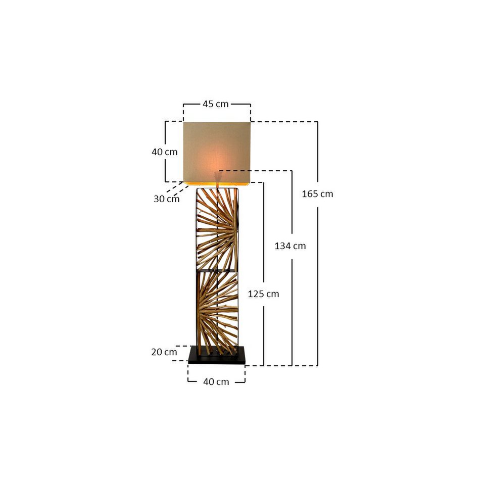 Floor lamp driftwood natural/beige 165 cm