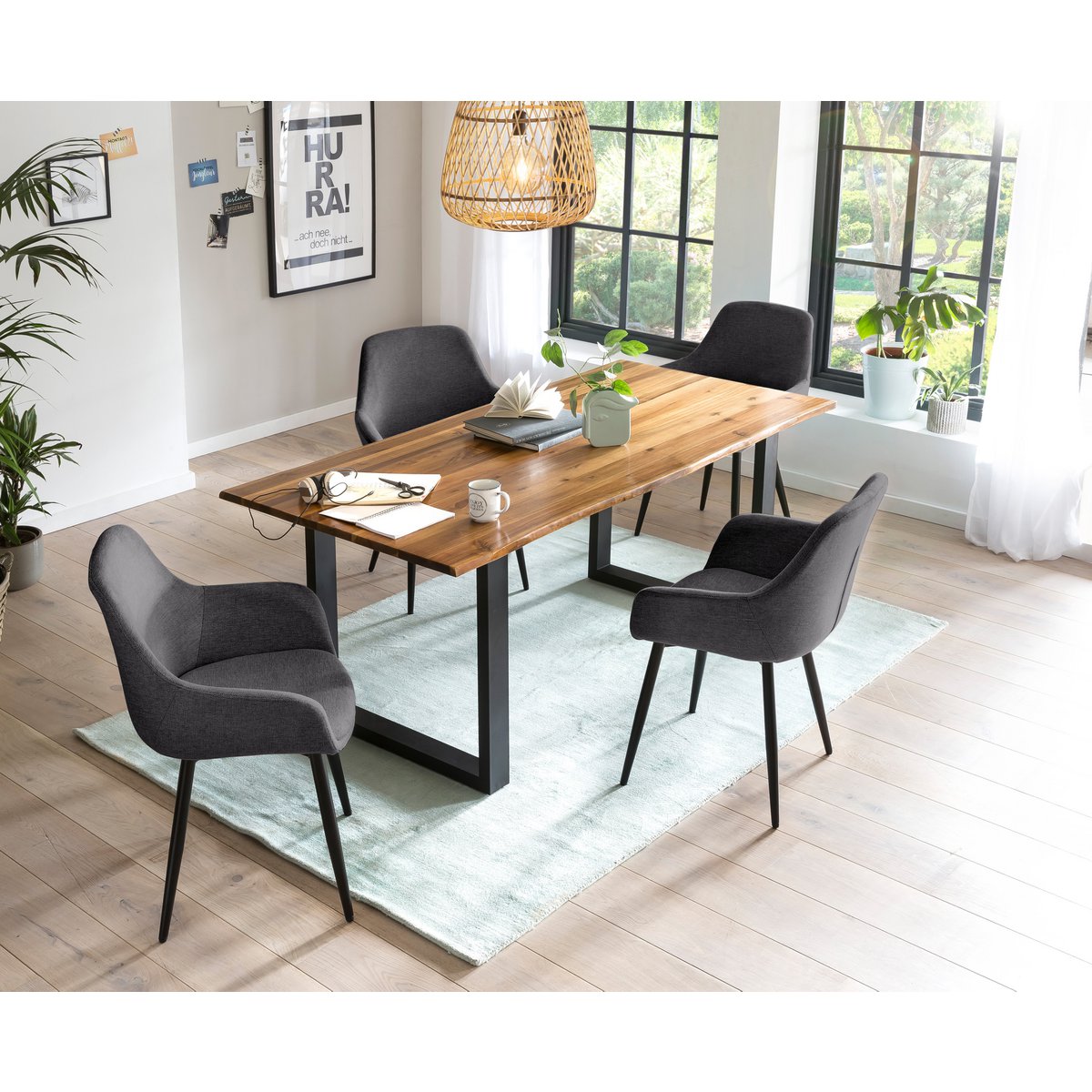 Dining group 5 pieces 180x90 cm