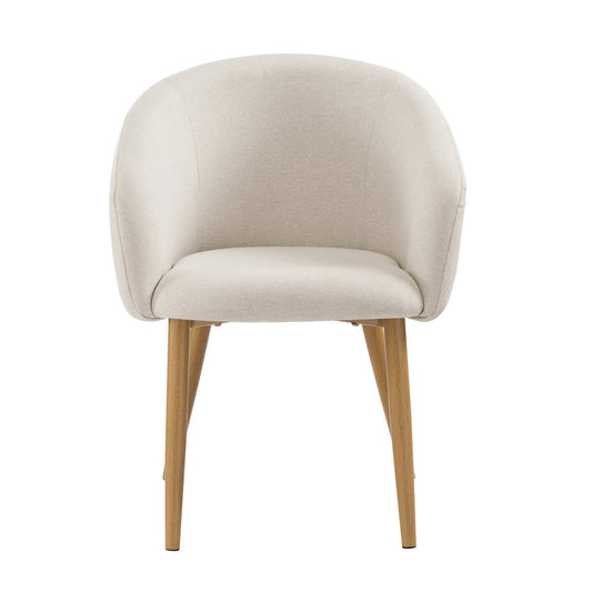 Armchair set of 2 structured fabric beige