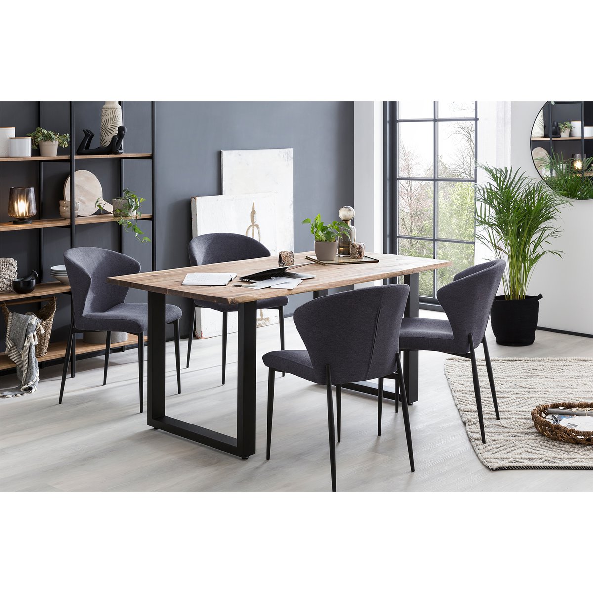 Dining room chair set of 2 anthracite