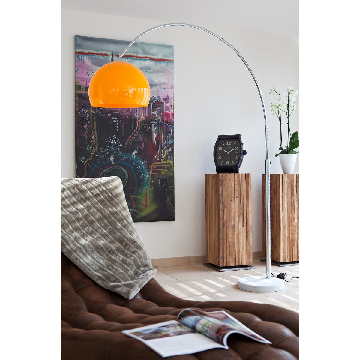 Arc lamp 208 cm orange