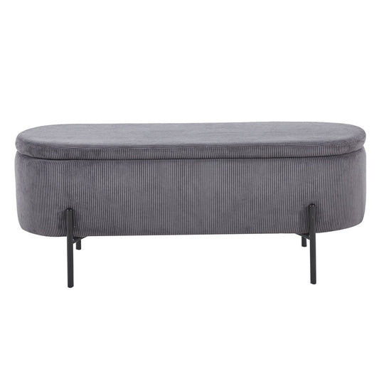 Bed bench with storage function gray