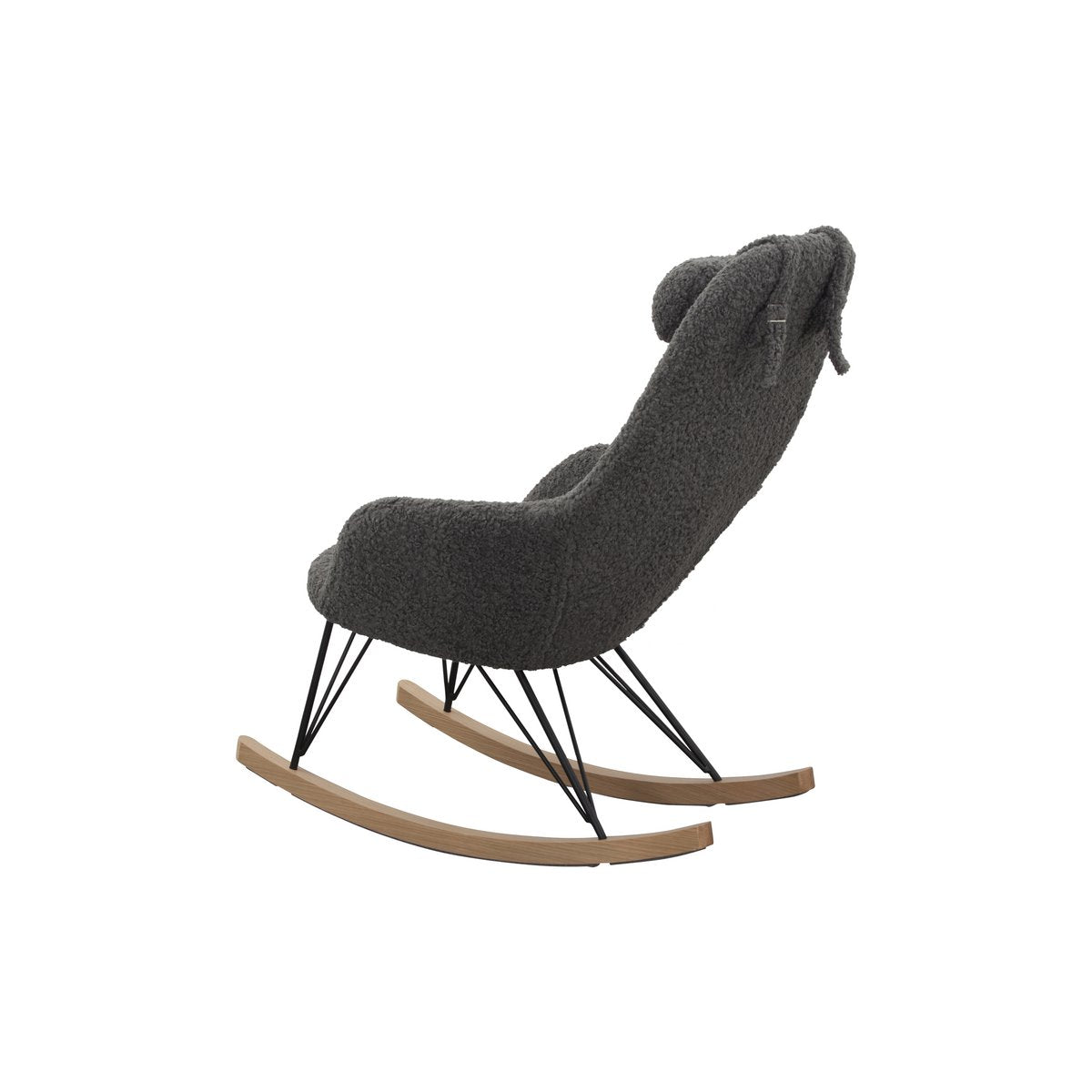 Rocking chair teddy fur grey