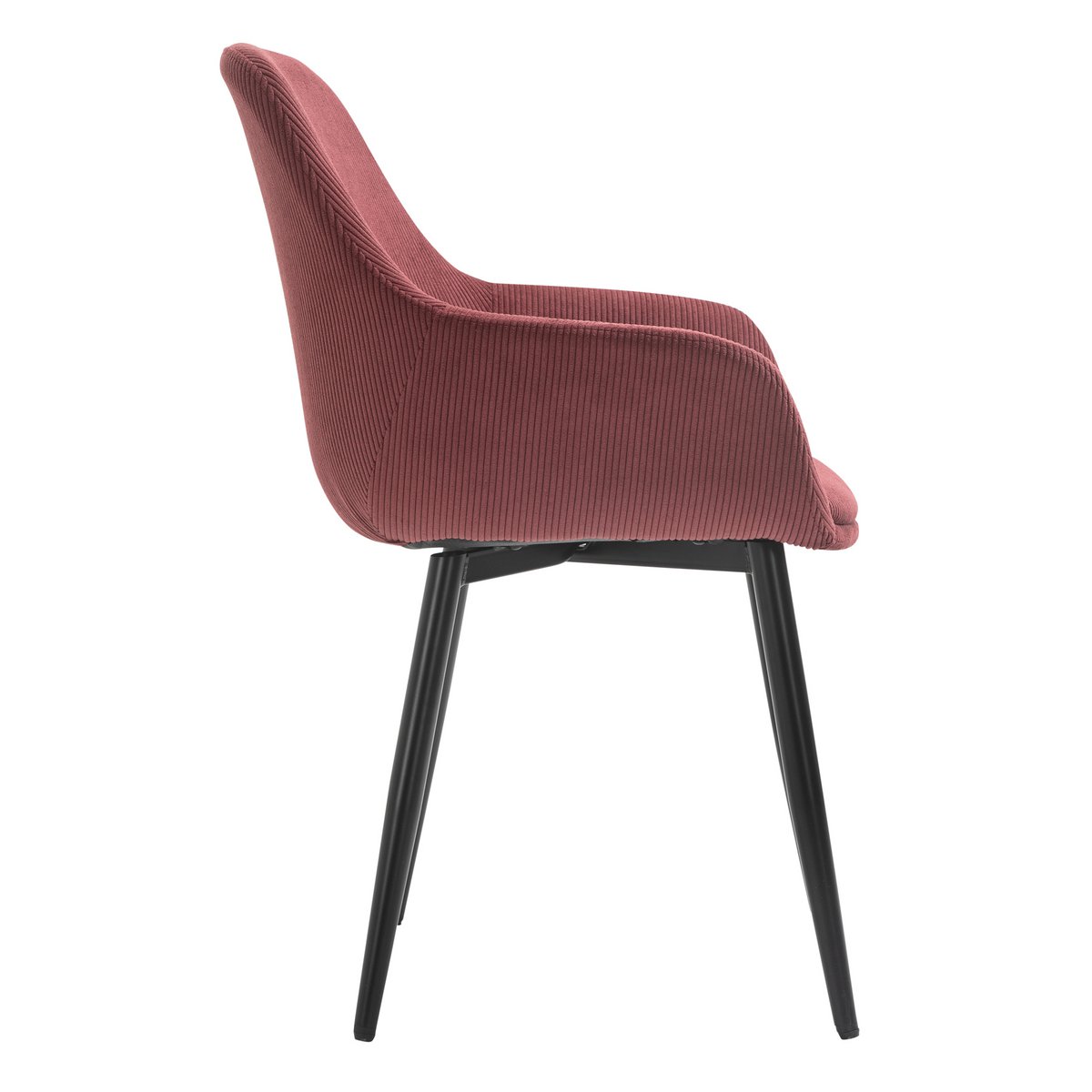 Corduroy armchair set of 2, berry
